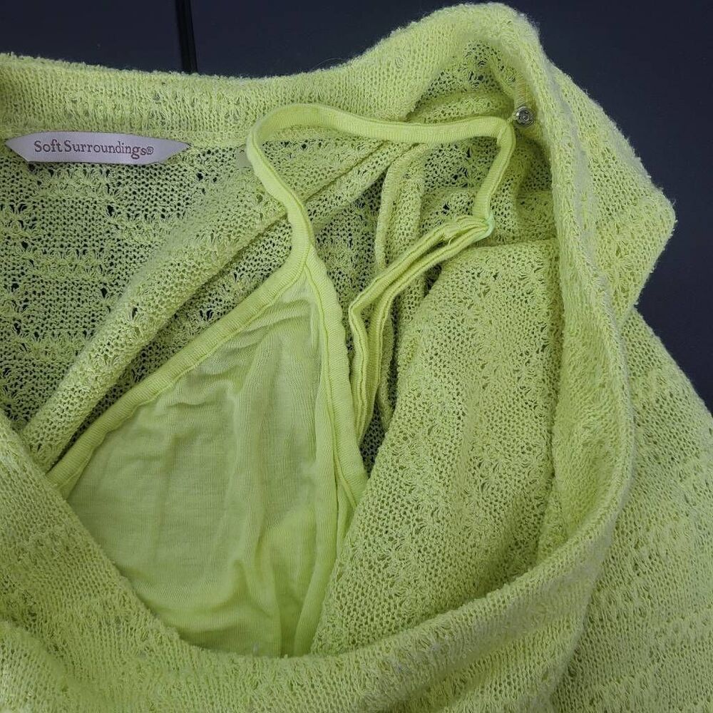 Soft Surroundings Womens Asymmetrical Sweater Cami Set Lime Green Size XL Brat - Picture 4 of 8